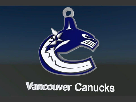 Bouclier du logo des Canucks de Vancouver Porte-cl&eacute;s imprimable et rendu Modèles 3D en vedette