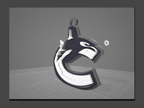 Vancouver canucks logo shield Printable and Renderable keychan 3D Druckmodell