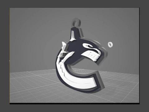Vancouver canucks logo shield Printable and Renderable keychan 3D Print Model