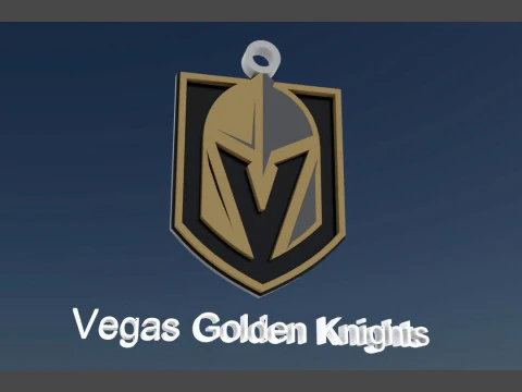 Vegas golden knights logo shield Printable and Renderable keychan 3D Print Model