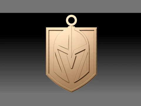 Vegas golden knights logo shield Printable and Renderable keychan 3D Print Model