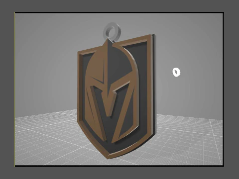 Vegas golden knights logo shield Printable and Renderable keychan 3D Print Model