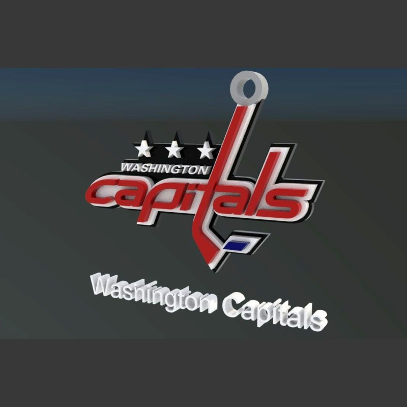 Washington capitals logo shield Printable and Renderable keychan 3D Принт Модель .c4d .max .obj .3ds .fbx .stl .blend 