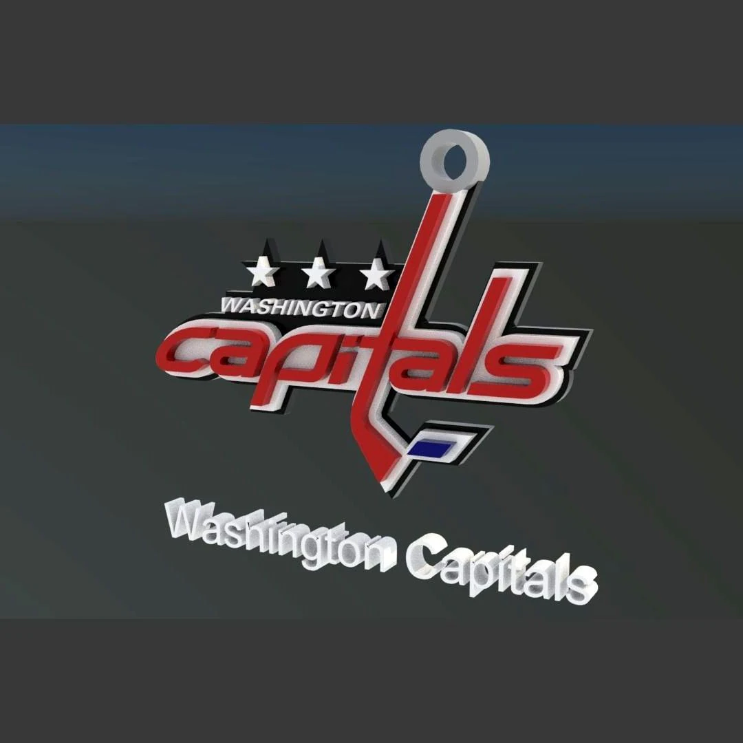 Washington capitals logo shield Printable and Renderable keychan 3D Print Model .c4d .max .obj .3ds .fbx .stl .blend 