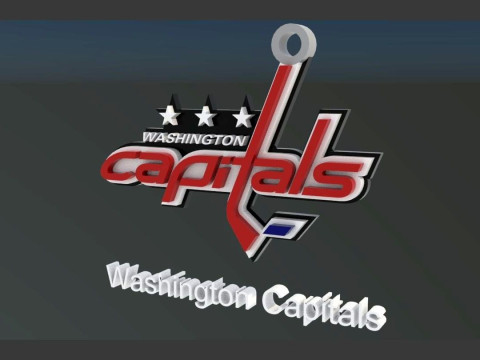 Washington capitals logo shield Printable and Renderable keychan 3D-printmodel