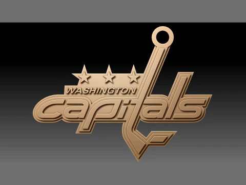 Washington capitals logo shield Printable and Renderable keychan 3D Print Model