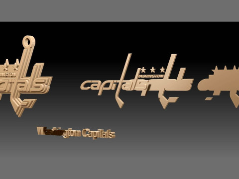 Washington capitals logo shield Printable and Renderable keychan 3D Принт Модель