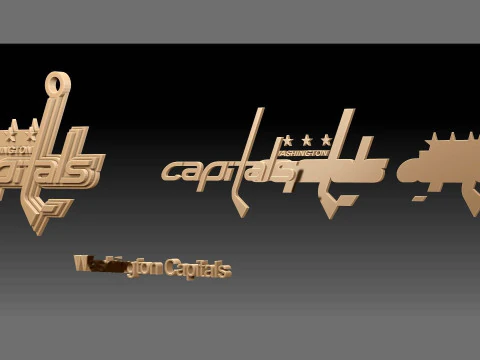Washington capitals logo shield Printable and Renderable keychan 3D Print Model