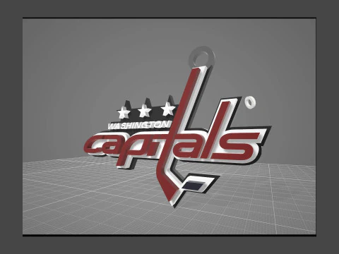 Washington capitals logo shield Printable and Renderable keychan 3D Print Model