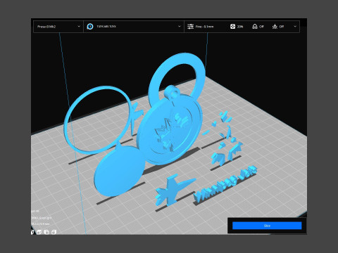 Winnipeg jets logo shield Printable and Renderable keychan 3D-printmodel