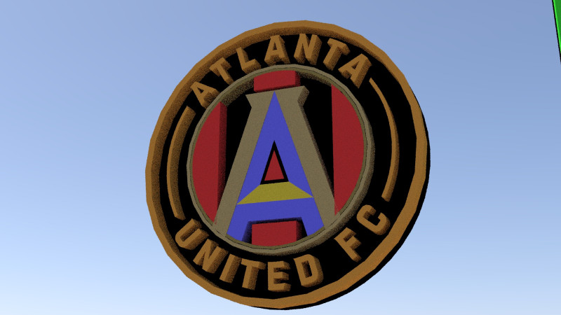 Atlanta united FC logo keychan printable and renderable Modello di stampa 3D .c4d .max .obj .3ds .fbx .stl .blend