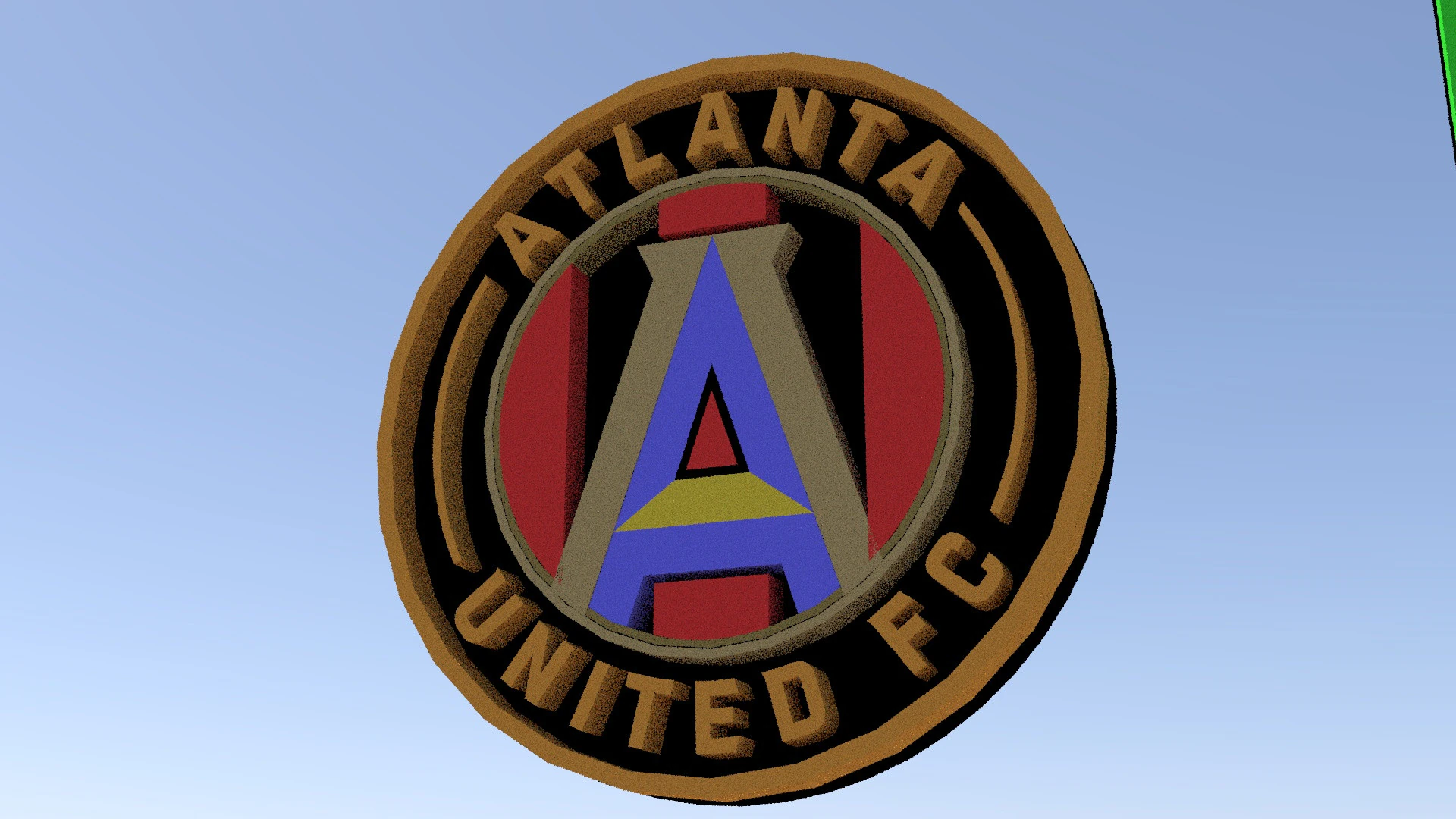 Atlanta united FC logo keychan printable and renderable 3D Print Model .c4d .max .obj .3ds .fbx .stl .blend 