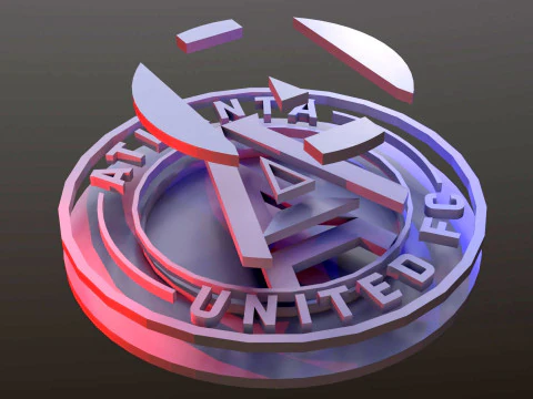 Atlanta united FC logo keychan printable and renderable 3D Print Model