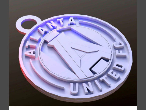 Atlanta united FC logo keychan printable and renderable 3D Print Model