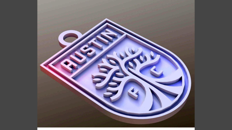 Austin fc logo keychan printable and renderable Model Cetak 3D .c4d .max .obj .3ds .fbx .stl .blend 