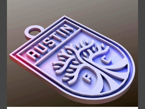 Austin fc logo keychan printable and renderable 3D Print Model