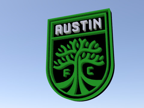 Austin fc logo keychan printable and renderable Model Cetak 3D