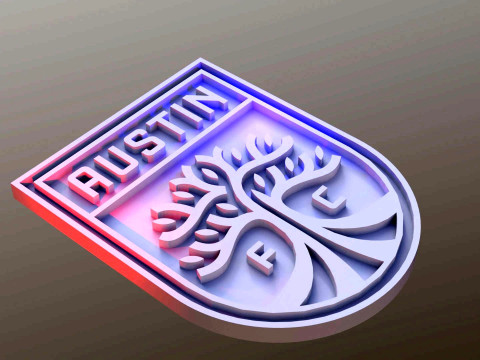 Austin fc logo keychan printable and renderable Model Cetak 3D