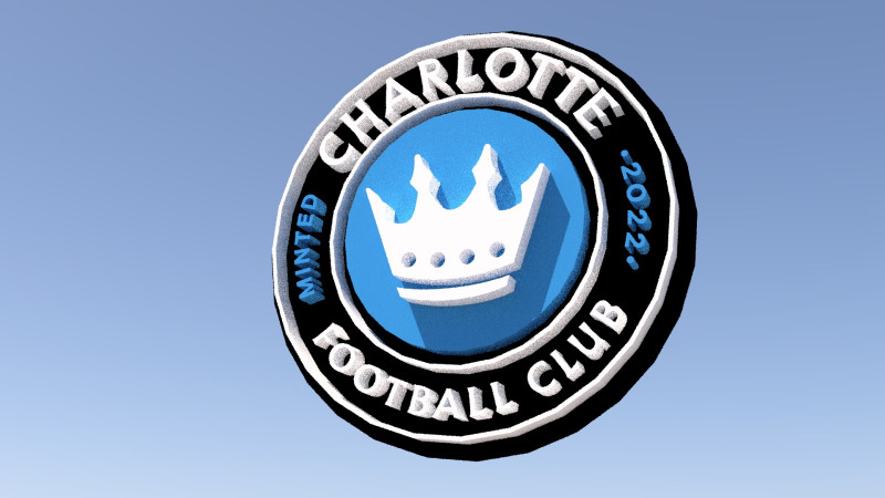 Charlotte fc logo keychan printable and renderable 3D Print Model .c4d .max .obj .3ds .fbx .stl .blend 