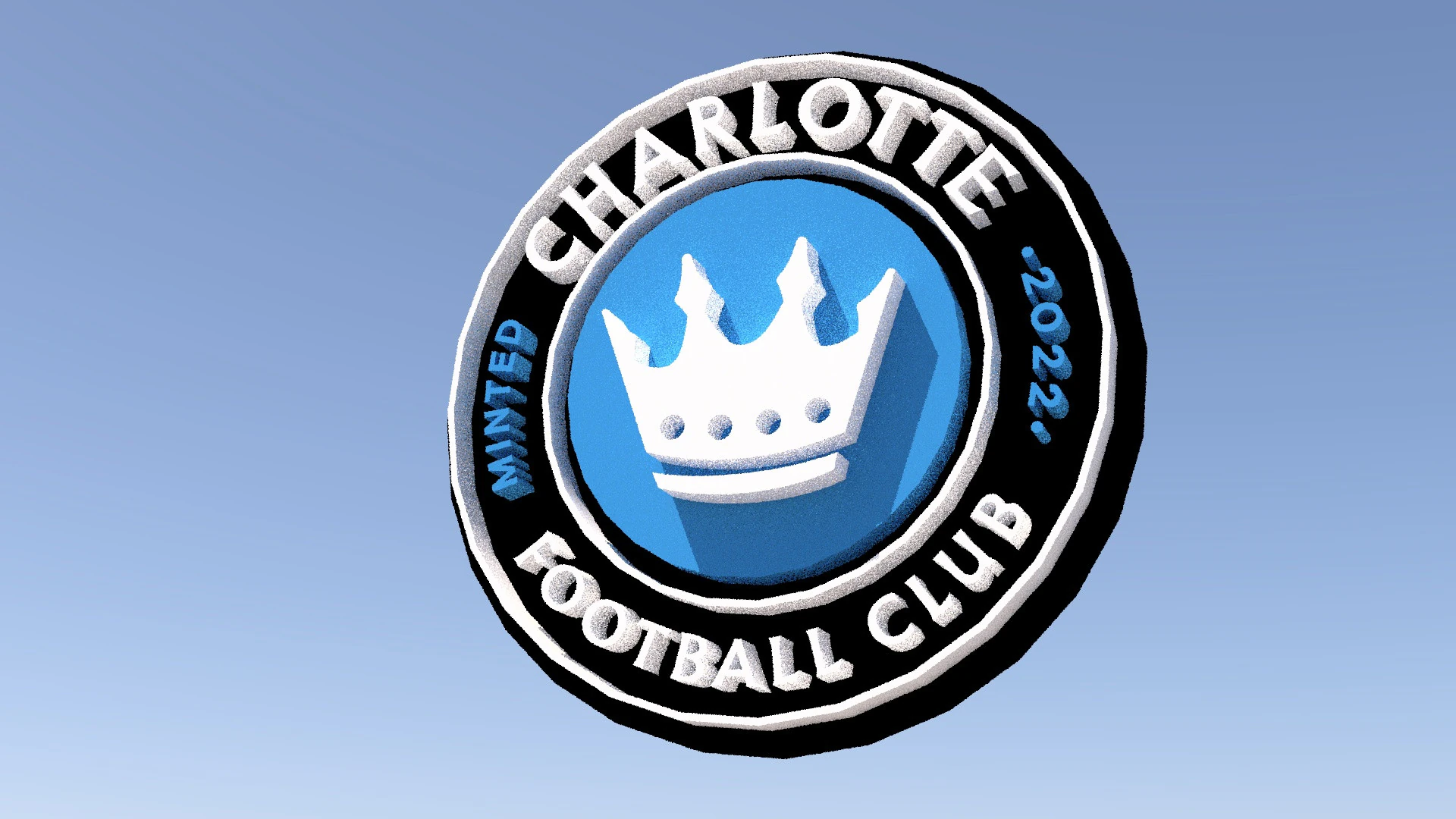 Charlotte fc logo keychan printable and renderable 3D Print Model .c4d .max .obj .3ds .fbx .stl .blend 