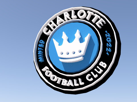 Charlotte fc logo keychan printable and renderable 3D Print Model