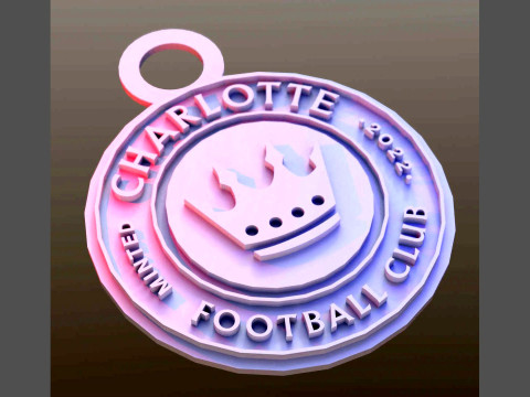 Charlotte fc logo keychan printable and renderable 3D Print Model