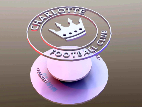 Charlotte fc logo keychan printable and renderable 3D Print Model