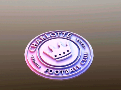 Charlotte fc logo keychan printable and renderable 3D Print Model