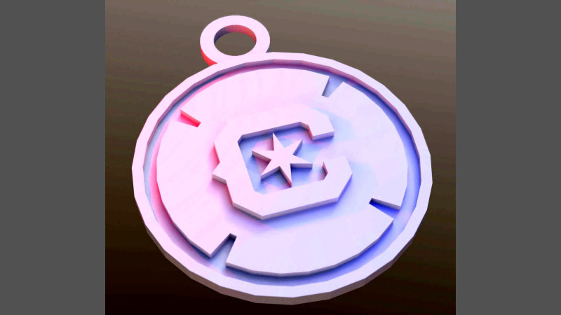 Chicago Fire FC logo keychan printable and renderable 3D Baskı Modeli .c4d .max .obj .3ds .fbx .stl .blend 