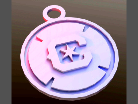 Chicago Fire FC logo keychan printable and renderable 3D Print Model