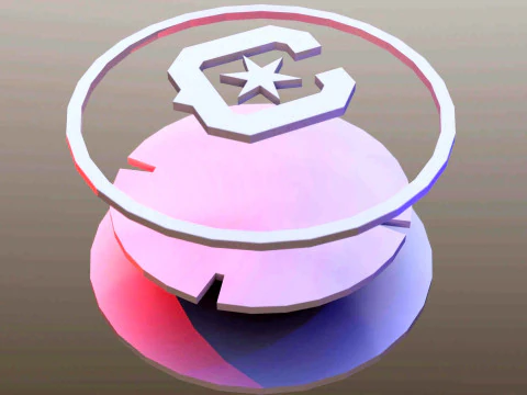 Chicago Fire FC logo keychan printable and renderable 3D Print Model