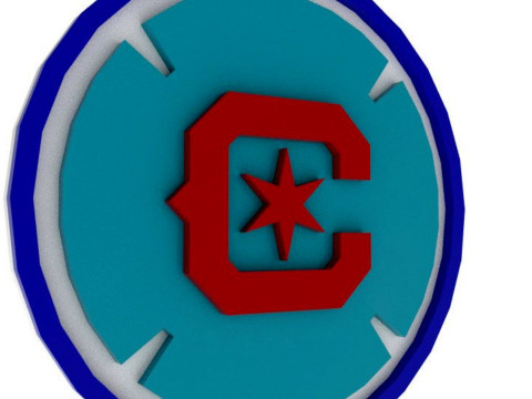 Chicago Fire FC logo keychan printable and renderable 3D Baskı Modeli