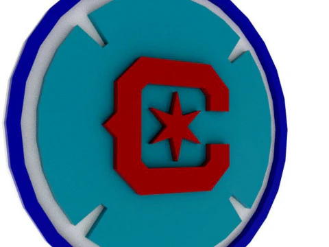 Chicago Fire FC logo keychan printable and renderable 3D Print Model