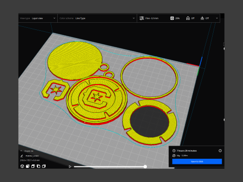 Chicago Fire FC logo keychan printable and renderable 3D Baskı Modeli
