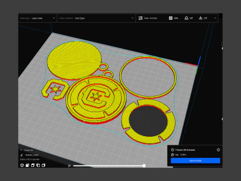 Chicago Fire FC logo keychan printable and renderable 3D Print Model