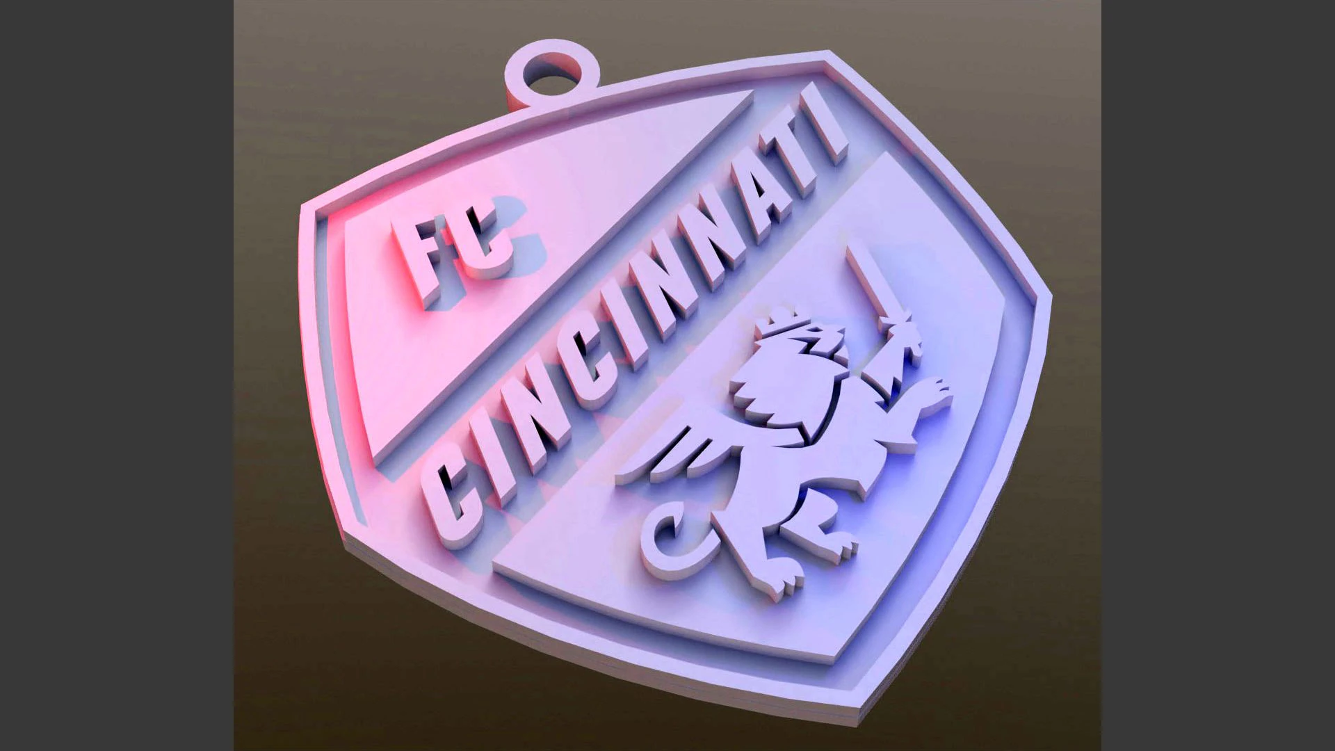 Cincinnati logo keychan printable and renderable 3D Print Model .c4d .max .obj .3ds .fbx .stl .blend 
