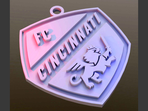 Cincinnati logo keychan printable and renderable 3D Print Model