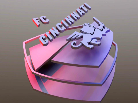 Cincinnati logo keychan printable and renderable 3D Print Model