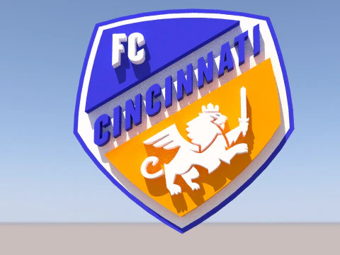 Cincinnati logo keychan printable and renderable 3D Print Model
