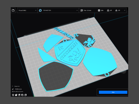 Cincinnati logo keychan printable and renderable 3D 打印模型