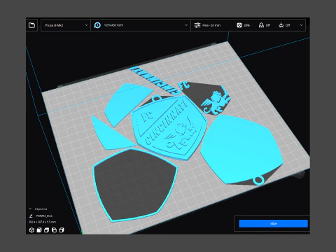 Cincinnati logo keychan printable and renderable 3D Print Model