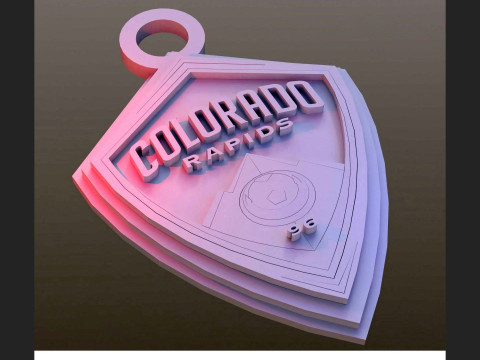 Colorado rapids logo keychan printable and renderable 3Dプリントモデル