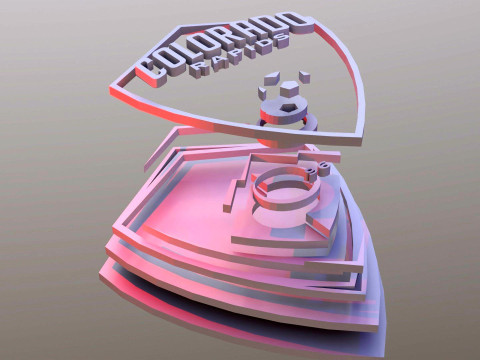 Colorado rapids logo keychan printable and renderable 3Dプリントモデル