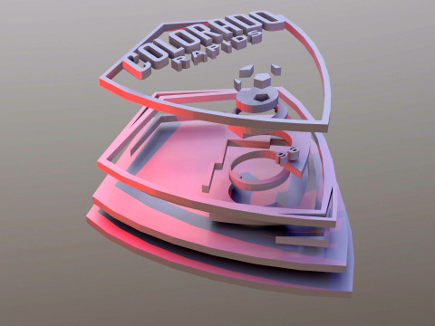 Colorado rapids logo keychan printable and renderable 3Dプリントモデル
