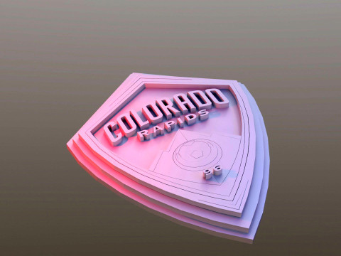 Colorado rapids logo keychan printable and renderable 3Dプリントモデル