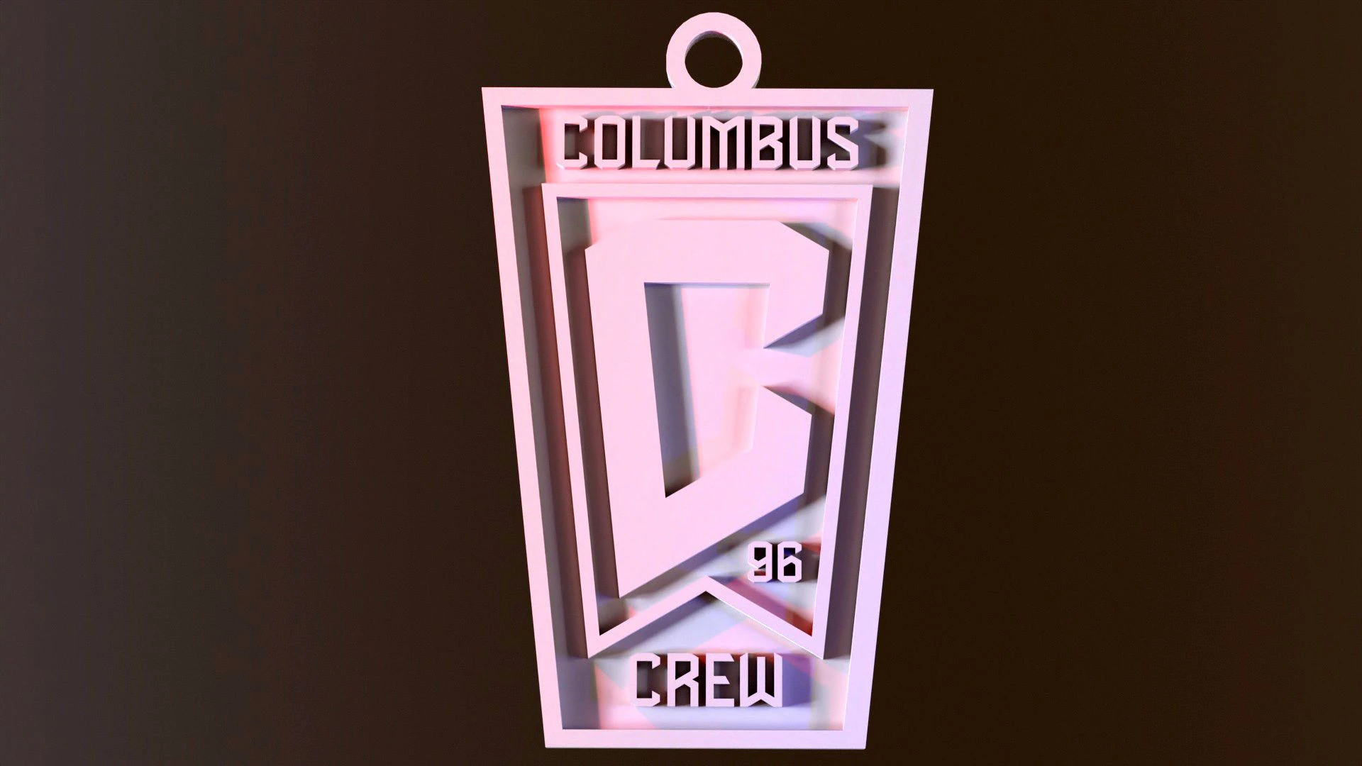 Columbus Crew logo keychan printable and renderable 3D Print Model .c4d .max .obj .3ds .fbx .stl .blend 