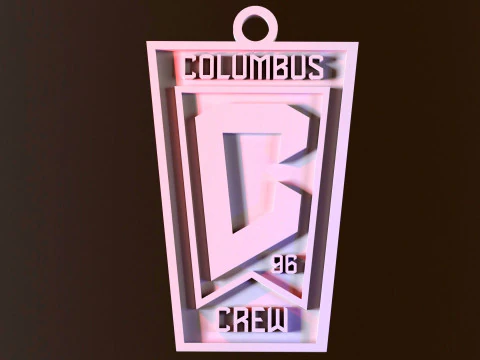 Portachiavi con logo Columbus Crew stampabile e renderizzabile Modello di stampa 3D