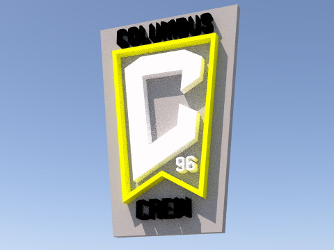 Columbus Crew logo keychan printable and renderable Model Cetak 3D