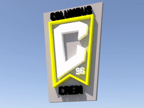 Columbus Crew logo keychan printable and renderable 3D Print Model
