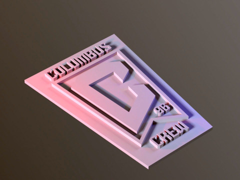 Columbus Crew logo keychan printable and renderable Model Cetak 3D